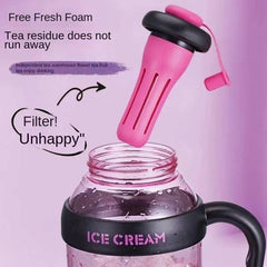 Stay Hydrated in Style – 1200ML Large Capacity Sports Water Bottle with Tea Infuser & Straw