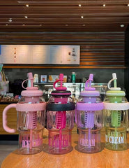 Stay Hydrated in Style – 1200ML Large Capacity Sports Water Bottle with Tea Infuser & Straw