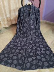 Olive Floral Printed Abaya