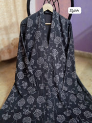 Olive Floral Printed Abaya