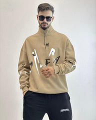 Streetwear Graphic Half-Zip Pullover