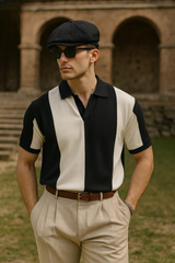 Old money Panel  V collar Tshirt