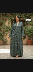 Olive Floral Printed Abaya