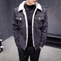 Sherpa-Lined Denim Jacket